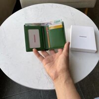 Ví cầm tay nữ nam nhỏ gọn bỏ túi nhiều ngăn da thật cao cấp thời trang PANDAGO Pandora 02 đáng đứng - Xanh Lá