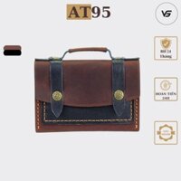 Ví cặp mini da bò thật hàng thủ công độc, lạ thương hiệu W