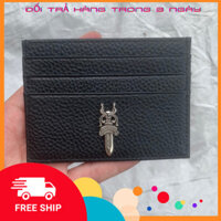 Ví, card holder chrome heart logo dagger da bò ý fullbox.