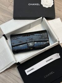 Ví Chanel Crocodile Da Cá Sấu Replica 1:1 Cao Cấp Màu Đen 12cm
