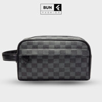 Ví clutch cầm tay, kẹp nách nam nữ da Pu đen kẻ caro cao cấp thời trang trang sang trọng, lịch lãm