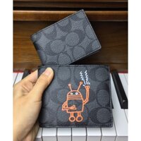 Ví Coach Nam Chính Hãng 11945 màu đen robot Fullbox