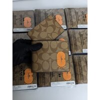 Ví Coach Nam Chính Hãng màu nâu logo C vàng