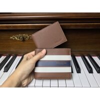 Ví Coach Nam Double Billfold Wallet Màu nâu 3 sọc trắng xanh dương