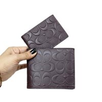 VÍ COACH NAM DOUNLE BILLFOLD Fulbox Màu nâu C nổi