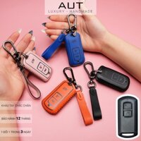Ví da đựng chìa khóa smartkey Honda Air Blade Lead Vision Vario 150 Click Scoopy khâu tay có tay cầm ABKV CD