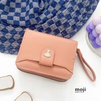 Ví da gập ngắn Lá rẻ quạt ngọc trai 2x9x12