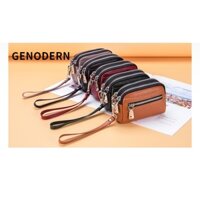 Ví Da Mini Đựng Tiền Xu Hai Dây Kéo Đa Năng Cho Nữ