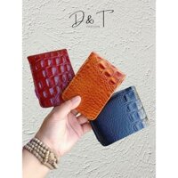 ví da mini handmade thủ công da thật nhập khẩu nhỏ gọn tiện dụng đựng tiền, giấy tờ và thẻ ATM DT119