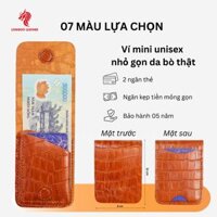 Ví da mini màu vàng bò thương hiệu Longdo Leather - Vi sen 3