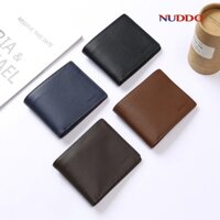 Ví da nam cao cấp NUDDO bóp nam da bò thật vân hạt kiểu dáng ngang cao cấp NN006
