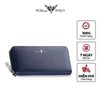 Ví da nam cao cấp williampolo , bóp da nam , ví đứng cầm tay - Full hộp đựng cao cấp - POLO300