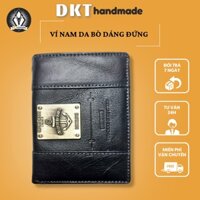 Ví Da Nam Cefiro Da Bò Dáng Đứng Màu Đen Thiết Kế Thời Trang Cao Cấp 10*12cm