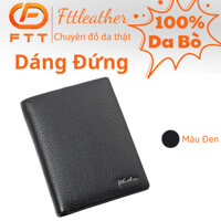 Ví da nam dáng đứng cao cấp FTT Leather tiện lợi nhiều ngăn để thẻ cam kết da thật V9005B