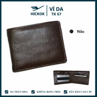 Ví da nam màu nâu chất liệu da bò 100% siêu mềm TK67 có ngăn dây kéo đựng giấy tờ tiền cavet xe tiện lợi
