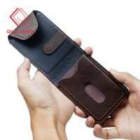 Ví da nam Q9 LEATHER Ví Sen 5 da bò thật cao cấp Màu Nâu Chocolate Vintage