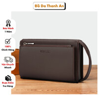 Ví Da Nam, Ví Cầm Tay Nam GORCHIS, Thiết Kế Khóa Số Bảo Mật Da PU Cao Cấp Size 24x15x7cm Mã VD001