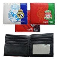 Ví Da PU In Nổi Logo Câu Lạc Bộ Real Madrid Juventus Barcelona Red Devils MU