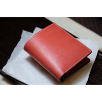 Ví da thật mini handmade màu hồng phấn cho nữ - VÍ MINI PHOM ĐỨNG M15