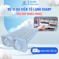 Vỉ Đá Viên Tủ Lạnh SHARP 4 Cánh Phù Hợp Nhiều Model, Khay Làm Đá Viên Tủ Lạnh Sharp Chuẩn Chính Hãng