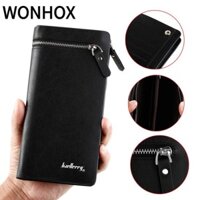 Ví da WONHOX Sổ kiểm tra kinh doanh Túi đựng tiền xu