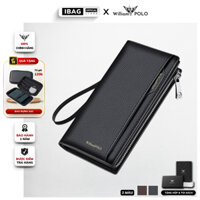 Ví dài cầm tay nam da bò chính hãng William POLO cao cấp ví đứng cầm tay full hộp đựng bóp nam da bò cao cấp - 𝑰𝑩𝑨𝑮