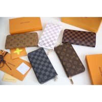 Ví dài cầm tay nam nữ lv kẻ ô caro tiện ích, vi gập nam da pu cao cấp.