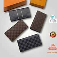Ví dài gập lv cầm tay nam nữ da pu cao cấp nhiều ngăn tiện ích.
