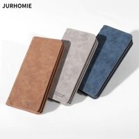 Ví dài JURHOMIE, Khe cắm nhiều thẻ Ví nam mềm, Túi đựng tiền màu trơn dung tích lớn bằng da PU thời trang