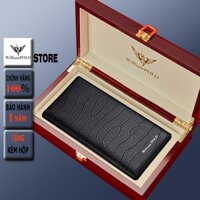 Ví dài nam cầm tay Full hộp hàng hiệu WilliamPOLO chất liệu da Bò nguyên tấm - POLO 181393 02