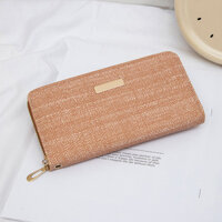 Ví dài phong cách Hàn Quốc, cảm giác đan đơn giản, phong cách Hàn Quốc, túi clutch nữ đa năng với ngăn đựng thẻ lớn