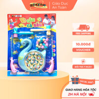 Vỉ Đồ Chơi Câu Cá Sấu Hình Thiên Nga,Bộ Câu Cá Phát Nhạc Chạy Pin Kèm Trò Chơi Đập Chuột Búa Đệm Hơi