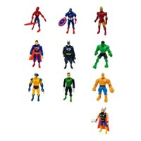 Vỉ Đồ chơi mô hình Biệt đội 10 siêu anh hùng Avenger SIÊU NHÂN NHỆN BATMAN SUPERMAN KHỔNG LỒ XANH HULK AMERICAN