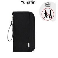Ví du lịch YUNAFIN, Hộp đựng hộ chiếu gia đình chống trộm RFID, Hộp đựng tài liệu tiền mặt dung lượng lớn màu trơn