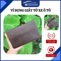 Ví đựng giấy tờ xe ô tô, ví đựng giấy tờ xe hơi da bò thiết kế sang trọng, kích thước vừa đủ dùng, có logo hãng xe BM46