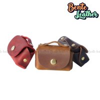 Ví đựng tai nghe tiền lẻ túi đựng chìa khóa dây cáp que chọt sim da bò sáp ngựa điên Bente Leather