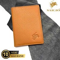 Ví Đựng Thẻ ATM Mini, Da Bò Mềm Mại GENTLE, Da Thật 100, Thiết Kế Hiện Đại, Nhiều Ngăn Tiện Dụng, Đựng Thẻ Ngân Hàng, Danh Thiếp, Căn Cước, Hình Lưu Niệm, Dáng Đứng - Gập 2 - Hàng Chính Hãng SAIGIO - Vàng bò