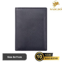 Ví Đựng Thẻ ATM Mini, Da Bò Mềm Mại GUNSET, Da Thật 100, Thiết Kế Hiện Đại, Nhiều Ngăn Tiện Dụng, Đựng Thẻ Ngân Hàng, Danh Thiếp, Căn Cước, Hình Lưu Niệm, Dáng Đứng - Gập 2 - Hàng Chính Hãng SAIGIO - Đen