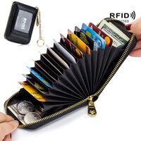 Ví đựng thẻ chặn RFID cao cấp - Thiết kế xung quanh có khóa kéo an toàn với nhiều ngăn để tổ chức dễ dàng - Phong cách thường ngày sành điệu để sử dụng hàng ngày