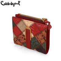 Ví đựng thẻ COBBLER LEGEND bằng da thật có khóa kéo siêu bền cho nữ