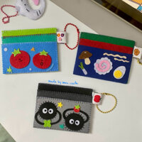 Ví đựng thẻ/Card Holder vải nỉ handmade hoạ tiết dễ thương