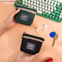 Ví đựng tiền xu bằng Nylon OUTDOROASIS, Ví đựng thẻ vuông dễ thương bằng không, Túi đựng tai nghe phong cách Hàn Quốc thời trang Túi lưu trữ Mini đa chức năng cho bé gái