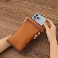 Ví đựng tiền xu bó sát tự động bằng da thật siêu mỏng, thiết kế mảnh đạn hợp kim, thích hợp để lưu trữ tiền xu điện thoại di động