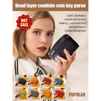 Ví đựng tiền xu da bò lớp đầu nữ túi nhỏ