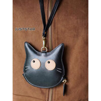 Ví đựng tiền xu da mặt mèo con hoạt hình dễ thương có dây kéo để lưu trữ các vật phẩm nhỏ