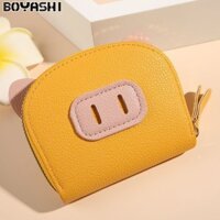 Ví đựng tiền xu da thiết kế hình chú lợn dễ thương dành cho nữ