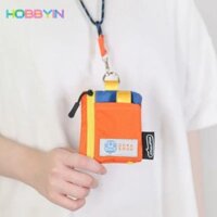 Ví đựng tiền xu HOBBYIN, Túi đựng tiền xu dây đeo cổ Mini, Hộp đựng thẻ Nylon hoạt hình cho trẻ em