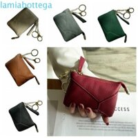 Ví đựng tiền xu nữ LAMIABOTTEGA, Ví Mini da bò có dây kéo, Quà tặng Khe cắm nhiều thẻ nhỏ gọn Túi móc khóa Mini cầm tay cho bé gái