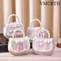 Ví đựng tiền xu VMCRTD, Tay cầm thêu Ví trẻ em, Túi xách dễ thương tua rua thời trang