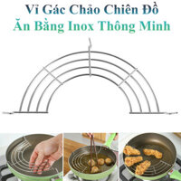 Vỉ Gác Chảo Chiên Ráo Dầu Inox Phù Hợp Cho Chảo Size 24-28Cm